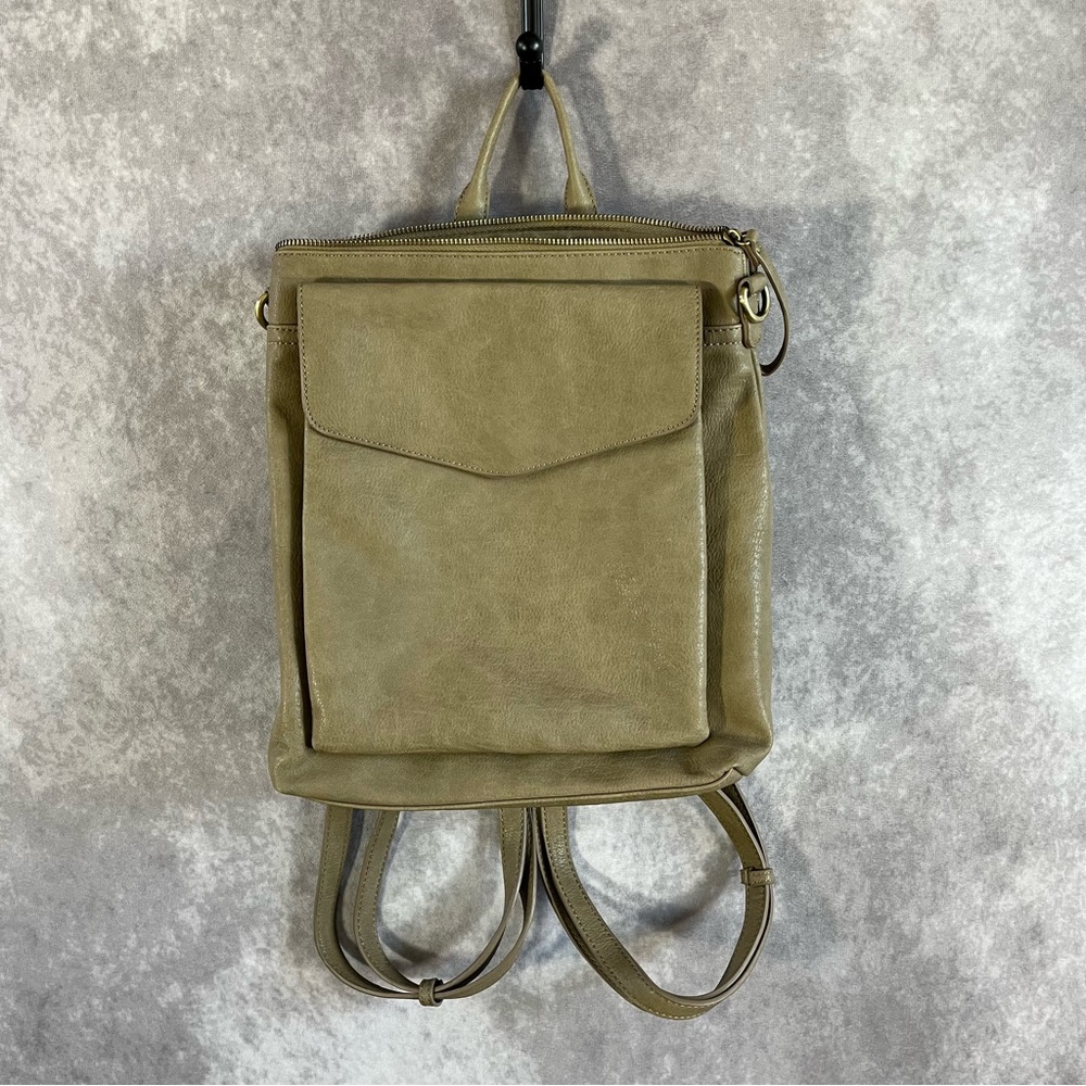 Antik Kraft Convertible Backpack Women Medium Olive Green Vegan Leather Bag